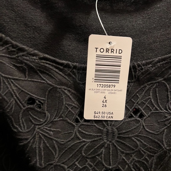 Torrid off shoulder sweat shirt 4x - Picture 7 of 7